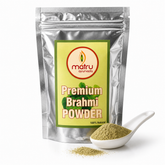 Matru Ayurveda Pure Brahmi Powder 100g resealable stand-up pouch on white background — pure Bacopa monnieri for hair growth and hair fall