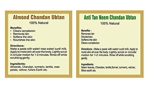 Matru Ayurveda Combo of Anti Tan Neem Chandan Ubtan and Almond Chandan Ubtan For Kids (90 gm Each)